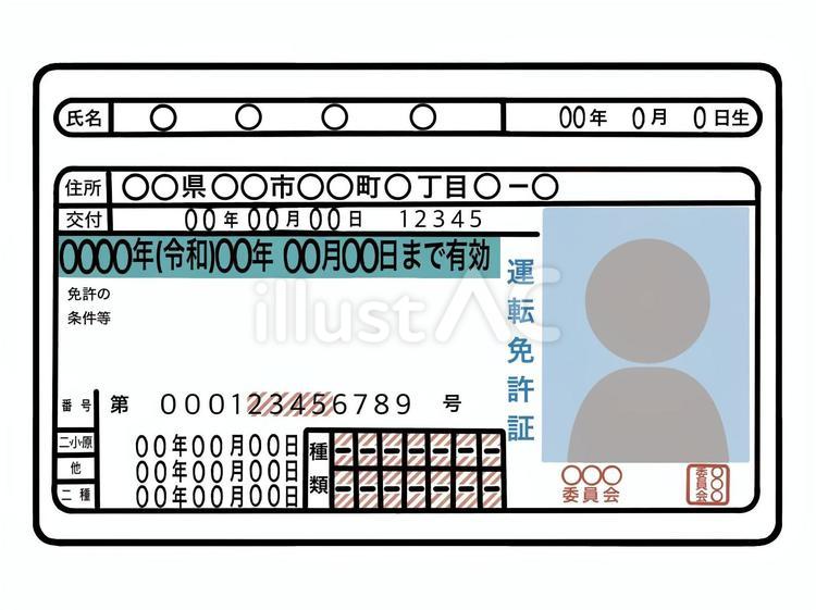 運転免許証　普通免許証 運転免許証,普通免許,普通免許証のイラスト素材