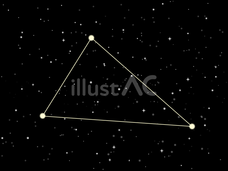夏の大三角形➁ 夏の大三角形,星座,漆黒のイラスト素材