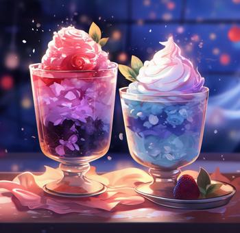 Illustration, drink, cute, ice cream, 