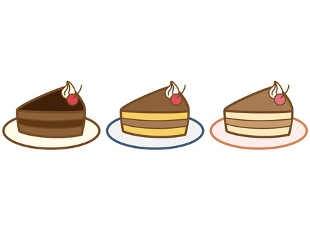 ケーキのシンプルフラットアイコンセット カフェ,ケーキ,チョコレートケーキ,スイーツ,デザート,ポップ,ナチュラル,キュート,シンプル,アイコンのイラスト素材