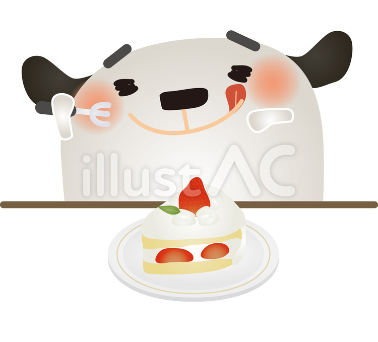 dw149 ショートケーキ,苺のショートケーキ,いただきますのイラスト素材