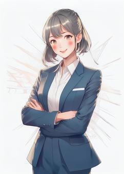 落ち着いた微笑のキャリア女性
