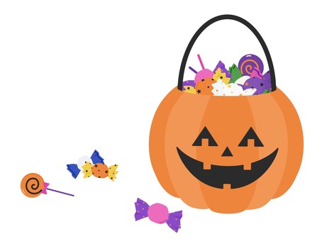 ハロウィン　飴入りジャックオーランタン2 ハロウィン,ジャックオーランタン,パンプキン,キャンディ,お菓子,入り,入っている,飴,ペロペロキャンディ,笑顔のイラスト素材