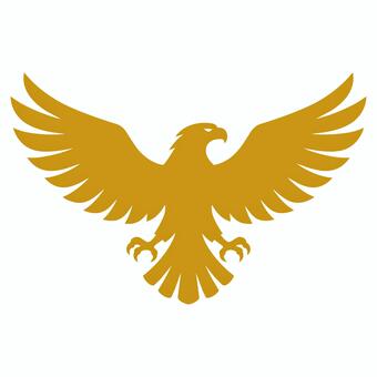 翼を広げる鷲のシルエット 鷲,猛禽類,鳥,翼,羽,尾羽,くちばし,爪,飛翔,羽ばたきのイラスト素材