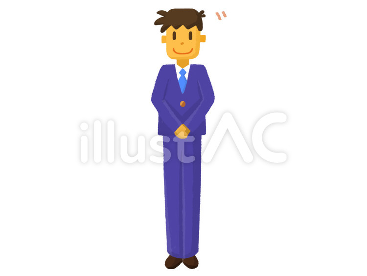 四角い男の会釈 おじき,礼儀,お礼のイラスト素材