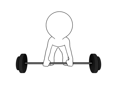 バーベルを持ち上げようとする棒人間 筋トレ,バーベル,ウェイトトレーニング,トレーニング,フィットネス,鍛錬,重量挙げ,ボディメイク,筋力,持久力のイラスト素材