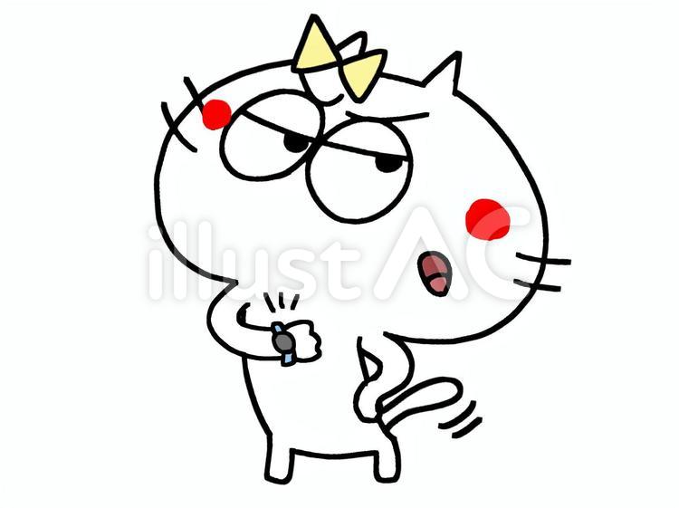 猫　待つ 猫,待つ,時計のイラスト素材