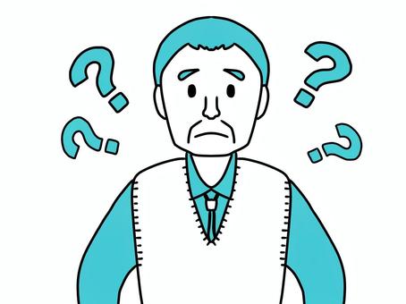 困惑しているおじいちゃん 困惑しているおじいちゃん 困惑,おじいちゃん,困る,はてな,わからない,ベスト,ニット,ネクタイ,老人,男の人のイラスト素材