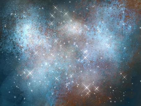 Cosmic watercolor background in a pale nebula with sparkling stars, , JPG