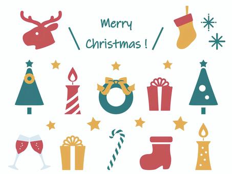 大人っぽいクリスマスアイコン_カラー02 大人っぽいクリスマスアイコン_カラー02 クリスマス,アイコン,モチーフ,セット,トナカイ,靴下,キラキラ,メリークリスマス,ツリー,キャンドルのイラスト素材