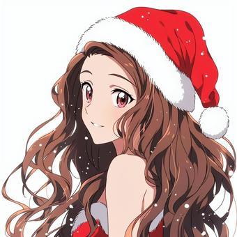 beautiful woman in santa costume, female, people, beauty, JPG and PNG