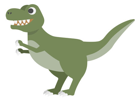 恐竜・ティラノサウルス 恐竜,ティラノサウルス,古代,古生物,生き物,白亜紀,ジュラ紀,シンプル,可愛い,フラットデザインのイラスト素材