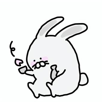 うさぎ008 うさぎ,手書き,イラスト,日本酒,桜,お花見のイラスト素材