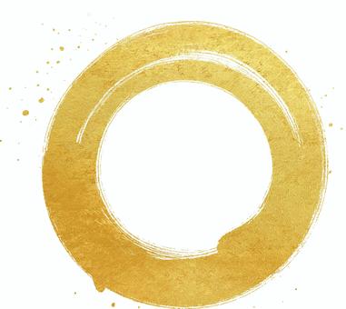 金箔の円のフレーム フレーム,金色,金箔,丸,円,和風,和柄,グランジ,かすれ,毛筆のイラスト素材