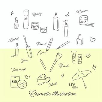 Adult cute cosmetics hand-drawn illustration set 2, vẽ tay, ashirai, mỹ phẩm, JPG, PNG và AI