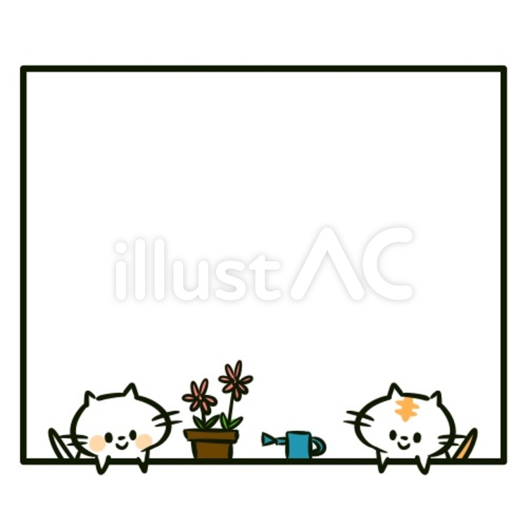 猫 猫,花,動物のイラスト素材