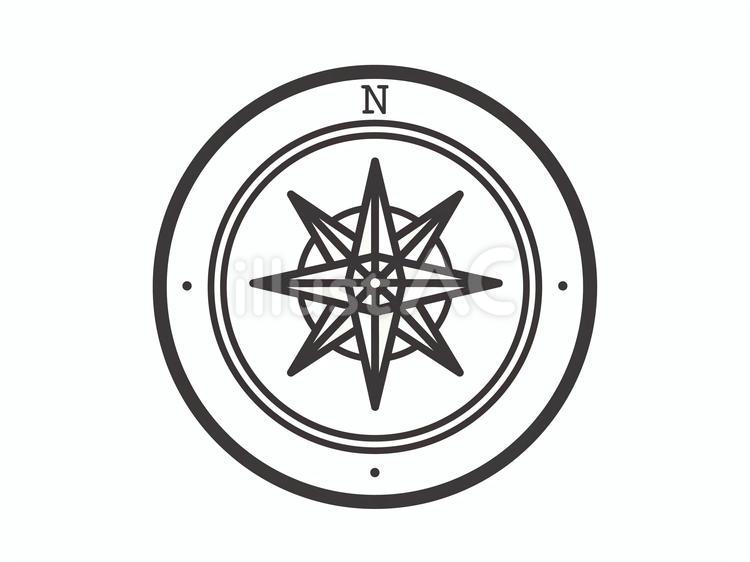 方位磁針（ローズ）03 方位磁針,方位記号,アウトドアのイラスト素材
