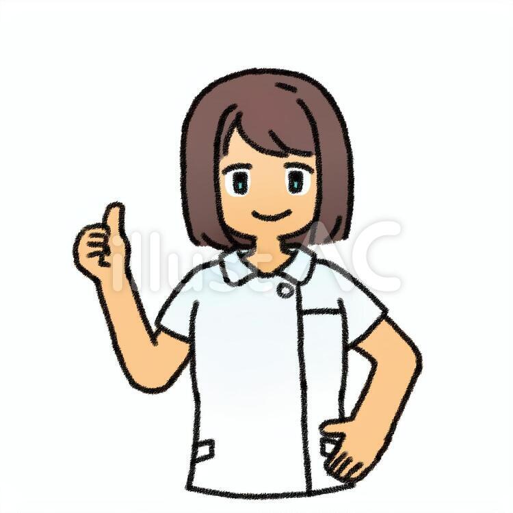 サチさん(白衣) 看護師,介護士,介護福祉士のイラスト素材