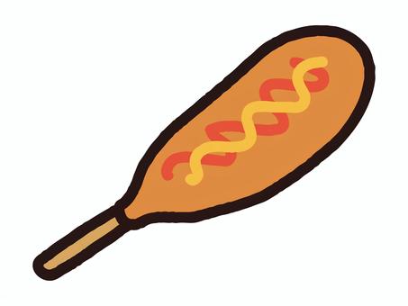 アメリカンドッグ アメリカンドッグ アメリカンドッグ,ケチャップ,マスタード,ホットスナック,ファーストフード,食べ歩き,食べ物,グルメ,温かい,おやつのイラスト素材