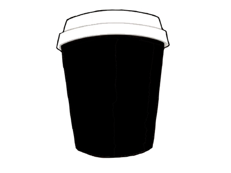 コーヒーカップ〜黒〜 コーヒー,カップ,ホット,コップ,飲み物,ドリンク,透過,イラスト,シンプル,無地のイラスト素材