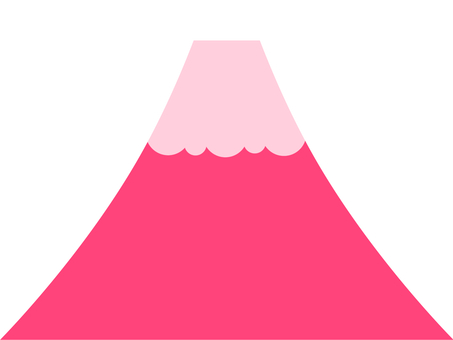 シンプルな富士山のイラスト（赤） 富士山,富嶽,芙蓉峰,不二山,赤富士,不尽山,山,山岳,名峰,名山のイラスト素材