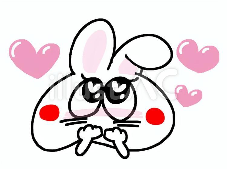 うさぎ　ハート うさぎ,ハート,ドキドキのイラスト素材
