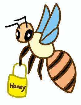 ミツバチ２ ミツバチ,働き蜂,はちみつ,運ぶ,蜂,蜜,飛ぶ,虫,バケツのイラスト素材