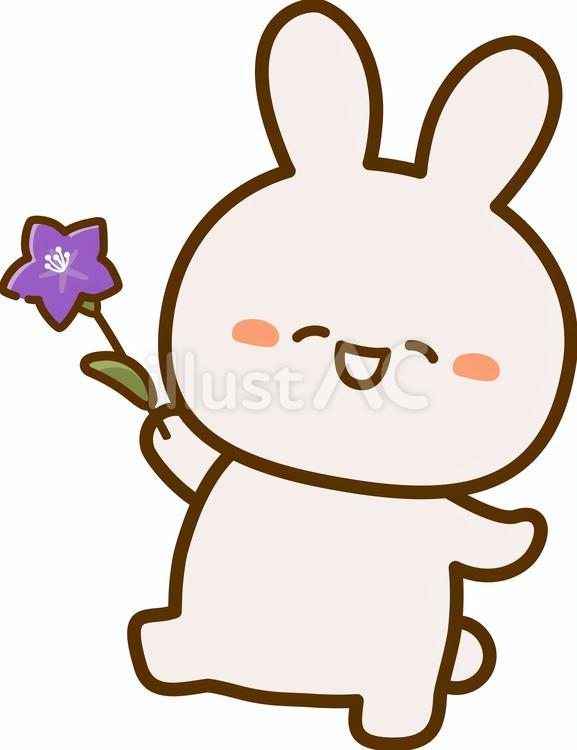 お月見・桔梗の花とうさぎ お月見,月見,秋のイラスト素材