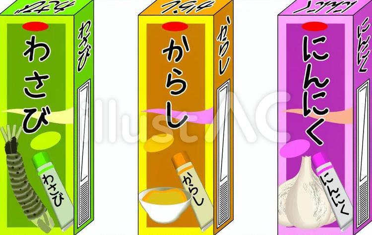 わさび　からし　にんにく わさび,からし,にんにくのイラスト素材