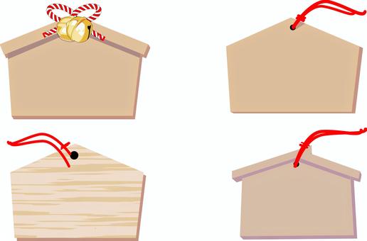 合格祈願や商売繁盛,などの絵馬の素材 絵馬,合格祈願,商売繁盛,結婚成就,ベクター,素材イラスト,正月,年賀,初詣,縁起物のイラスト素材