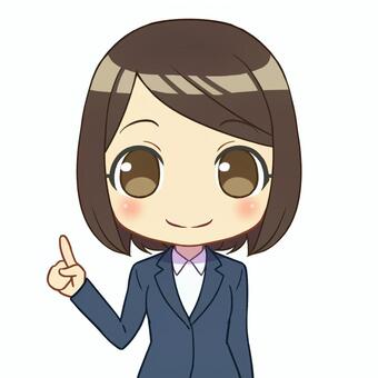 Female, female business person, pointing, ol, finger pointing, guide, JPG and PNG