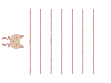 不機嫌な猫ちゃんの便箋 便箋,メモ,用紙,メッセージカード,猫,動物,ペット,かわいい,リボン,ゆるふわのイラスト素材