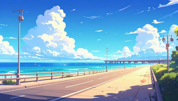 海沿いの道路