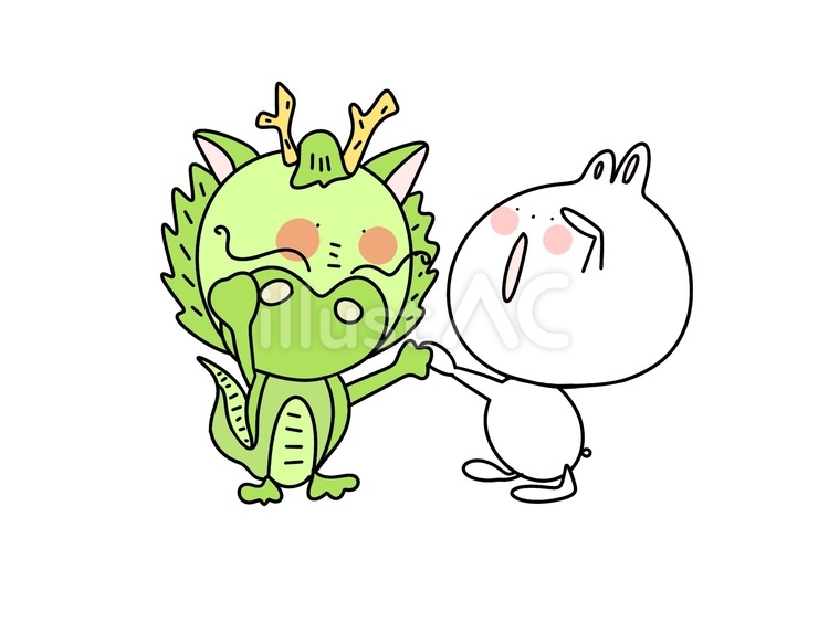 干支☆よろしく☆卯☆辰☆黒線 干支,よろしく,オッケーのイラスト素材