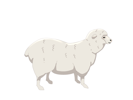 羊（右向き・主線なし）