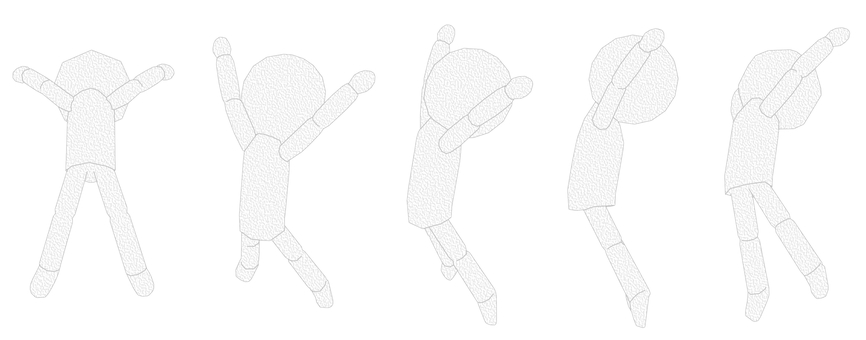 棒人間　ペパクラ風　両手足広げてジャンプ  達成感,解放感,成功,喜ぶ,ラッキー,幸福,ヤッター,両手上げ,ハッピー,楽しいのイラスト素材