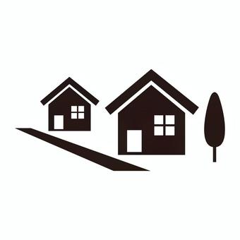 住宅地 住宅地,宅地,住宅,家,街,家族,街路樹のイラスト素材