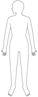 女性の全身シルエット（横顔・線画） 体,身体,人体,全身,頭,肩,胸,腰,ヒップ,横顔のイラスト素材