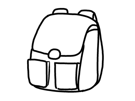 リュックサック線画 リュック,アウトドア,手描き,サバイバル,キャンプ,シンプル,背景透過,休日,趣味,遠足のイラスト素材