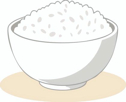 【白米】白茶碗いっぱいのごはん ごはん,お米,白米,食事,朝ごはんのイラスト素材