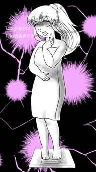 少女漫画風 体重計に乗る女性 ベタフラ 少女漫画風 体重計に乗る女性 ベタフラ モノクロ,女性,体重計のイラスト素材