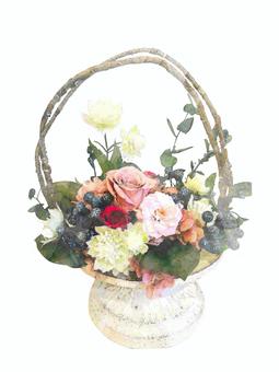 Illustration, watercolor, rose, arrangement, 