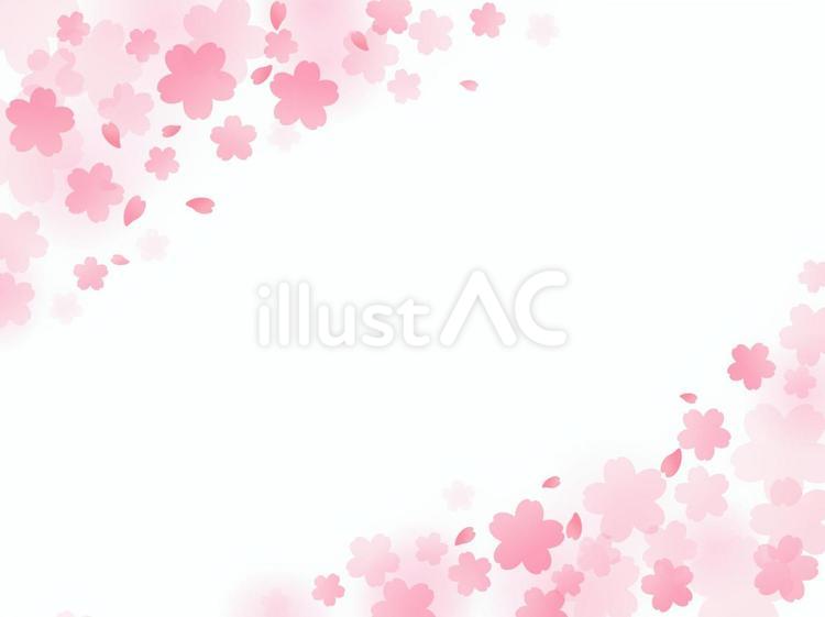 淡いピンクの桜のフレーム 桜,サクラ,さくらのイラスト素材