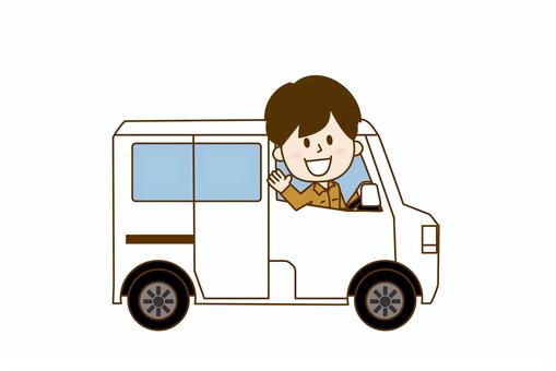 Illustration, driver, baggage, delivery, 