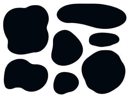 抽象的な黒いシルエット形状 シルエット,抽象,形,有機的,オブジェクト,デザイン,黒,ブラック,アート,背景のイラスト素材