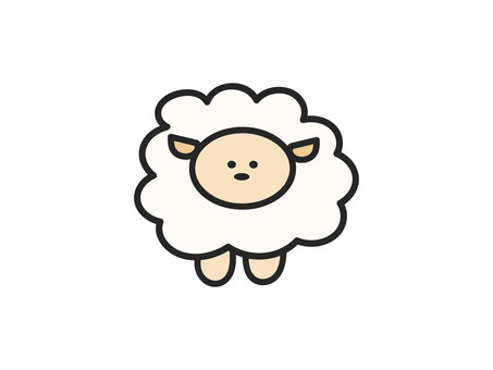 手描きの羊イラスト【未　干支】 羊,未,干支,ベクター,手描き,アイコン,シンプル,可愛い,素材,挿絵のイラスト素材