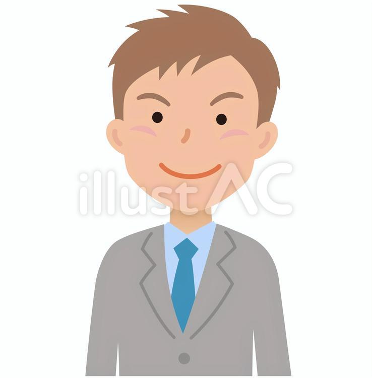 70717.男性新入社員,上半身6 会社員,男性,男性社員のイラスト素材
