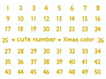 かわいい数字セット（Xmasカラー） 数字,番号,クリスマス,クリスマスカラー,12月,セット,素材,パーツ,シンプル,かわいいのイラスト素材