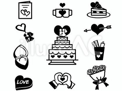 記念日・誕生日・結婚式のアイコンセット