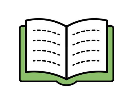 開いた本のシンプルなイラスト 本,アイコン,シンプル,開いた,開く,書籍,図,図解,読書,教科書のイラスト素材